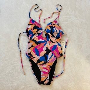 Tropical One-Piece Bathing Suit